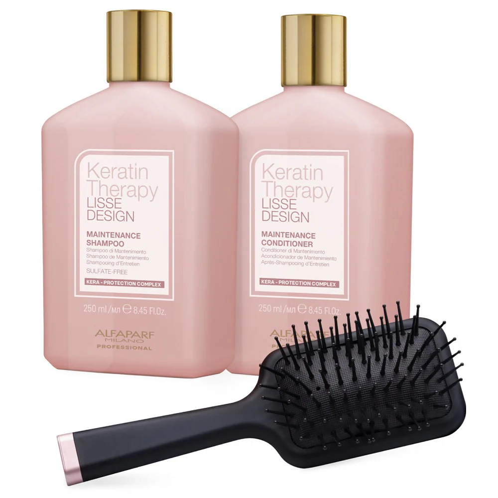 Alfaparf Milano Keratin Therapy REVITALIZING Geschenkset - Shampoo 250ml + Conditioner 250ml + Bürste - Image 2