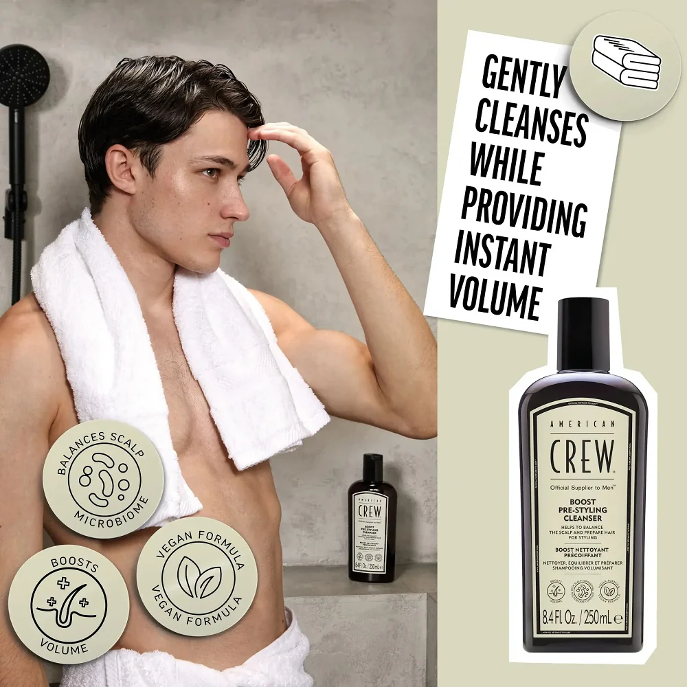 American Crew Boost Pre-Styling Shampoo 250ml - Image 2