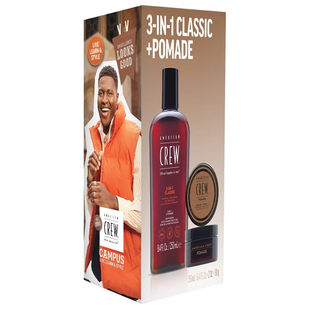 American Crew Geschenkset - 3 in 1 Classic Shampoo 250ml + Pomade 50g - Image 2