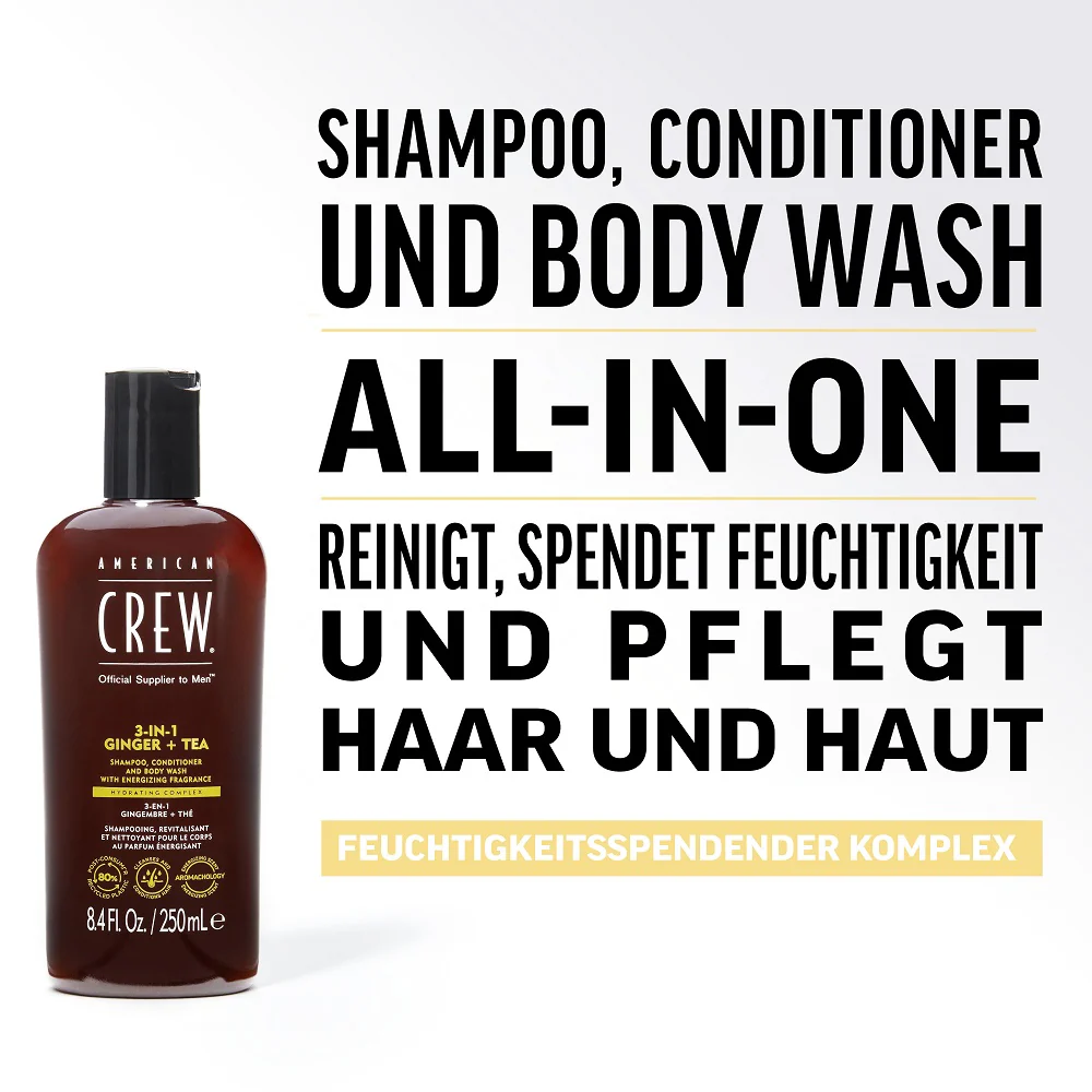 American Crew Ginger & Tea Energizing 3-in-1 Shampoo 1000ml - Image 2
