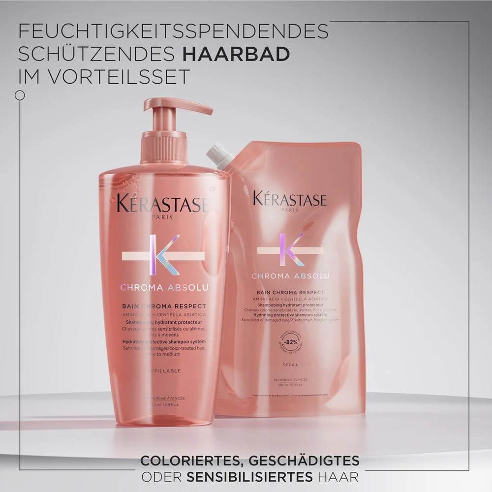 Kèrastase Chroma Absolu Respect Refill Bundle - Shampoo 500 ml & Nachfüllpack 500 ml - Image 5