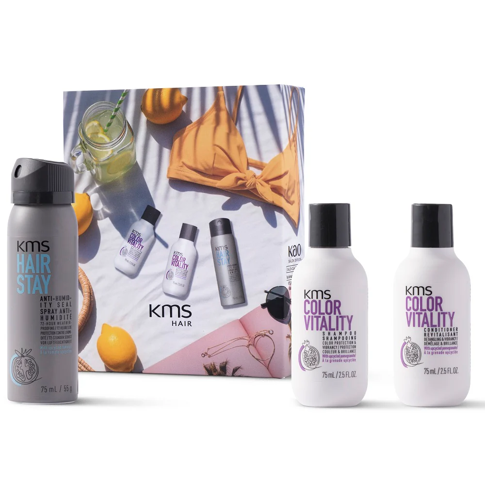 KMS Colorvitality Sommer Set - Shampoo 75 ml + Conditioner 75 ml + Hairstay Anti-Humidity Seal 75 ml