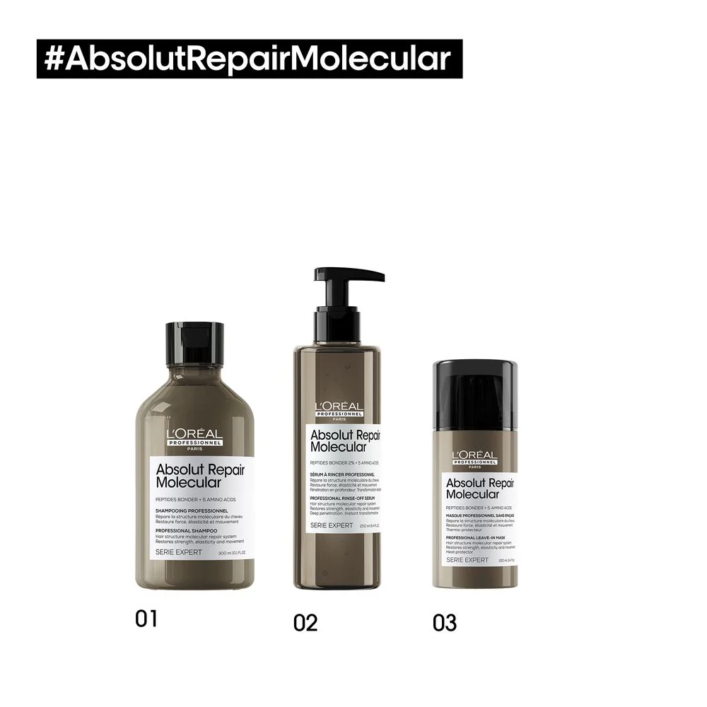 L'Oréal Professionnel Serie Expert Absolut Repair Molecular Shampoo 100 ml - Reisegröße - Image 2