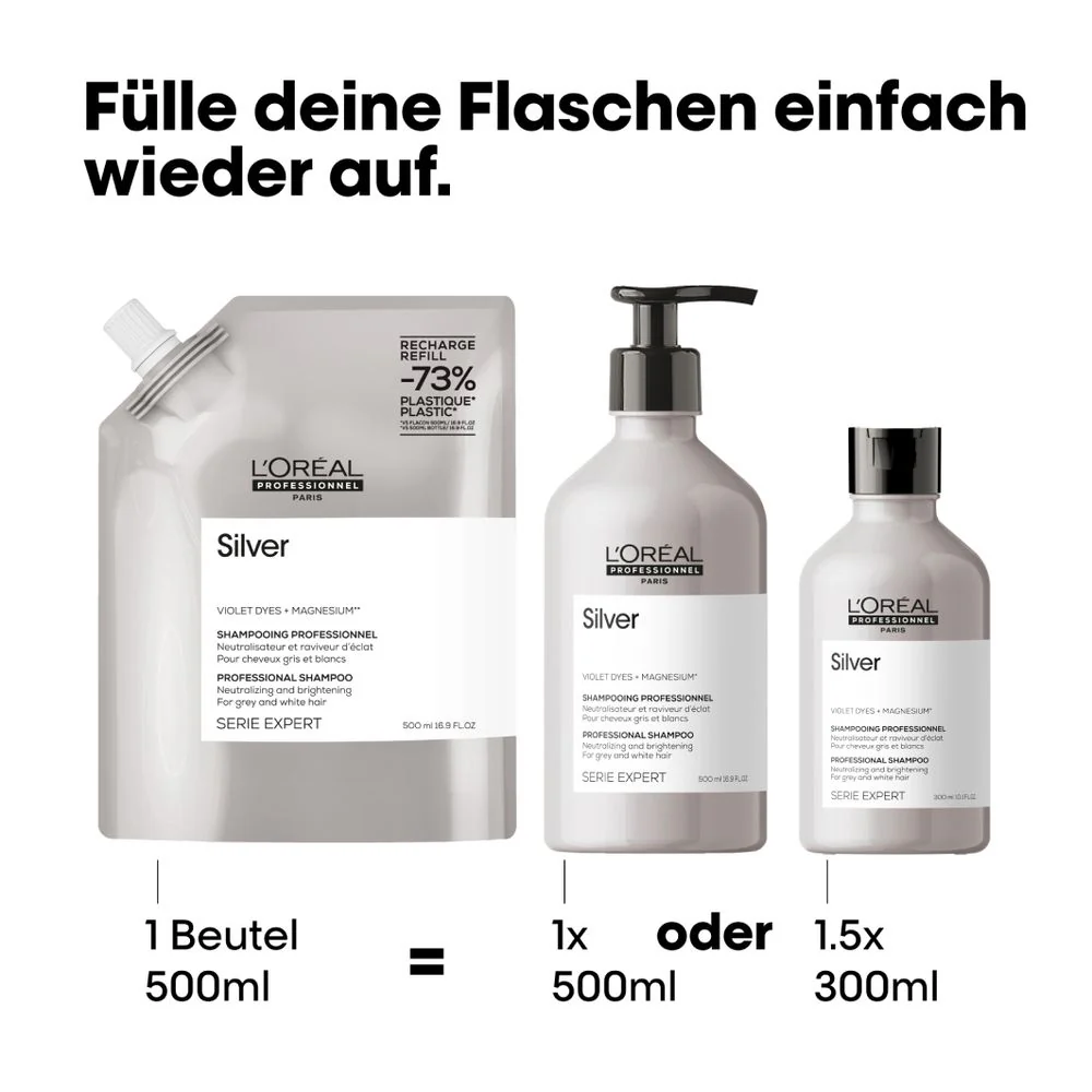 L'Oréal Professionnel Serie Expert Silver Shampoo Refill 500 ml - Image 3