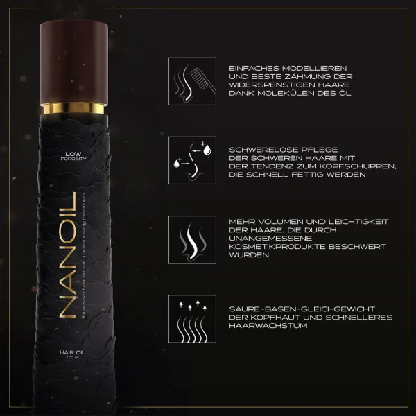Nanoil Low Porosity 100 ml - Hair Oil - Image 3