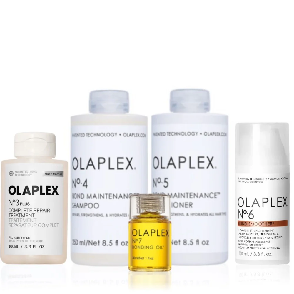 Olaplex Set - No. 3 PLUS Treatment + Shampoo No. 4 + Conditioner No. 5 + Bond Smoother No. 6 + Bonding Oil No.7