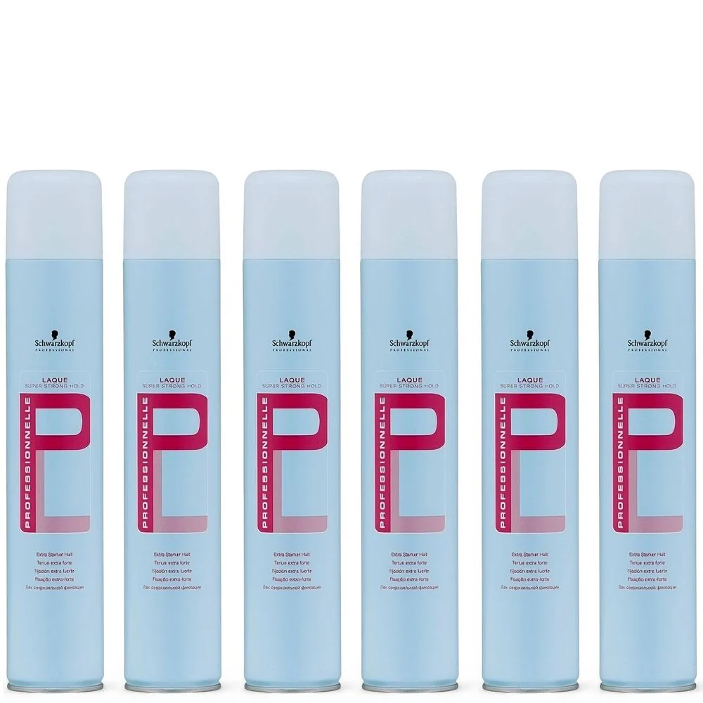 Schwarzkopf Professionnelle Laque Super Strong Hold Haarspray 6 x 500 ml